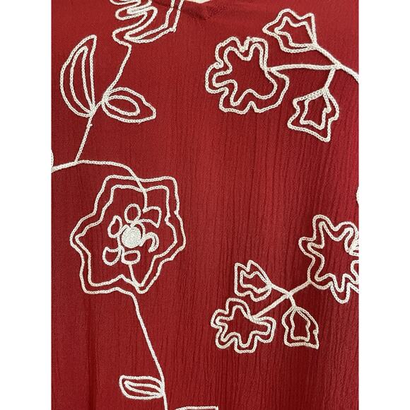 CATHERINES 2X Boho Embroidery Top Blouse Floral Fairy Artsy Flowy Flutter Sleeve - Picture 5 of 11